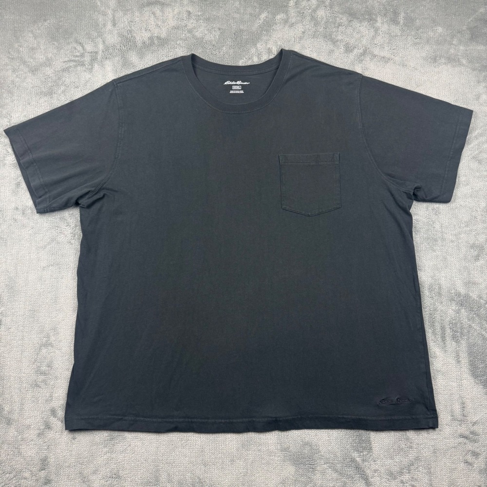 Eddie Bauer Mens XXXL Black Short Sleeve Pocket T-Shirt Crew Neck Cotton Blend